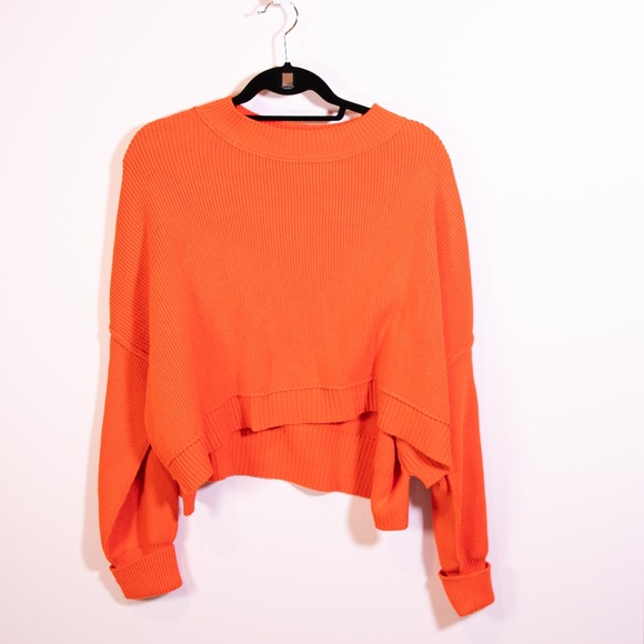 Free People Sweaters - Free People Easy Street Tunic Cotton Blend Stretch Ribbed Knit Pullover Sweater